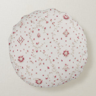 Almofada Redonda Coquette Vintage Rosa Floral Sem Costura Padrão de