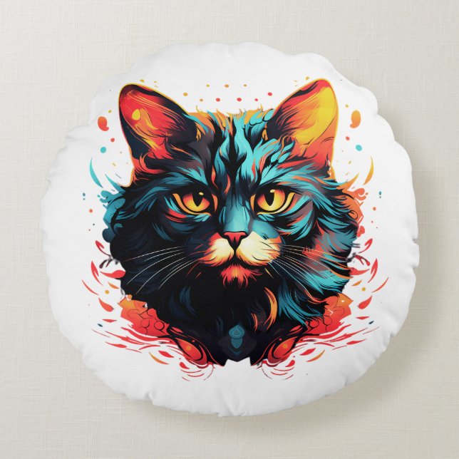 ALMOFADA REDONDA COR CAT (Frente)