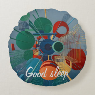 Almofada Redonda Cor da abstração