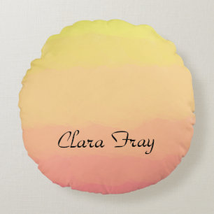 Almofada Redonda cor de água de corante laranja de verão fresco