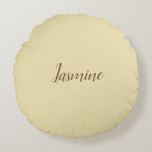 Almofada Redonda Cor de bege Mínimo do Pastel Moderno Profissional