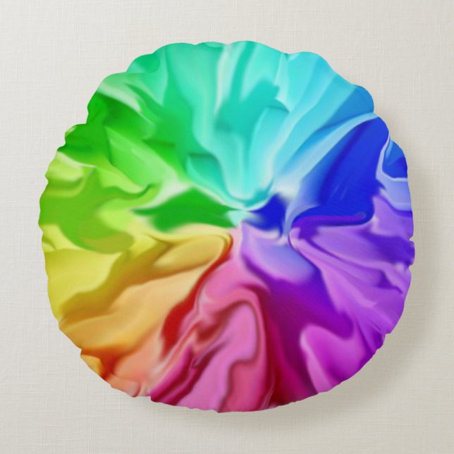 Almofada Redonda Cor líquida (Frente)
