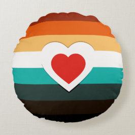 Almofada Redonda Coração de Gradiente