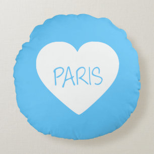 Almofada Redonda Coração de Paris do amor