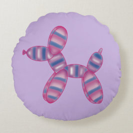 Almofada Redonda Cores de bandeira bissexuais de cão-balão