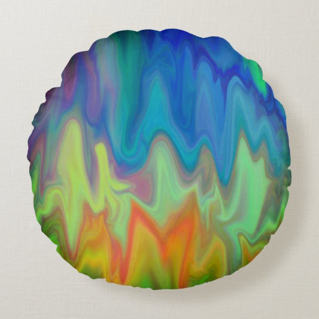 Almofada Redonda Cores de gravação (Frente)