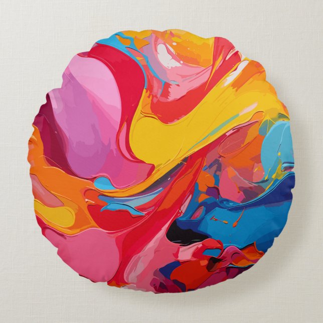 Almofada Redonda Cores vibrantes (Frente)