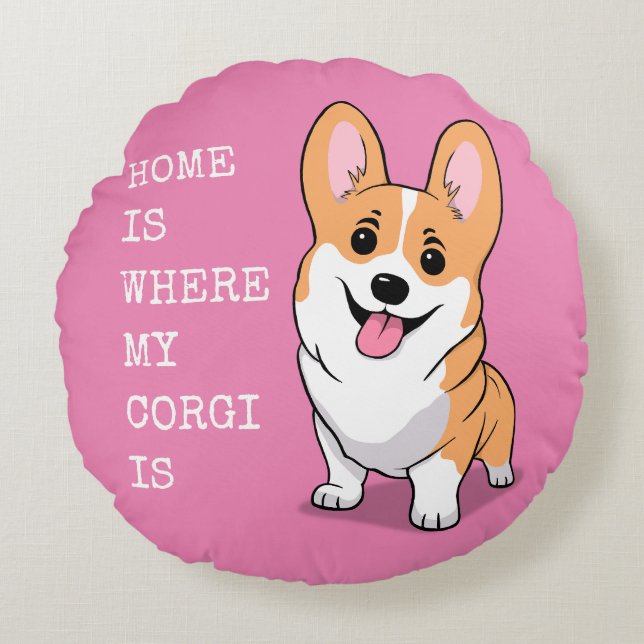 Almofada Redonda Corgi (Frente)