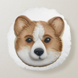 Almofada Redonda Corgi Cachorro 3D Inspirado