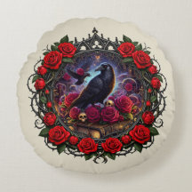 Coroa de Rosa de Corvo Gótico da Dark Academia