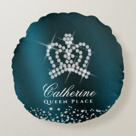 Almofada Redonda Coroa Verde brilhante