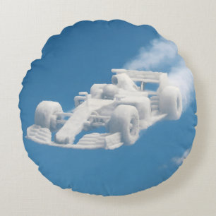 Almofada Redonda Corredor de nuvens, arte surreal no céu da F1, alm
