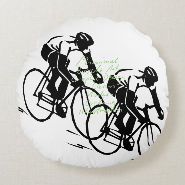 Almofada Redonda Corrida de Ciclismo (Frente)