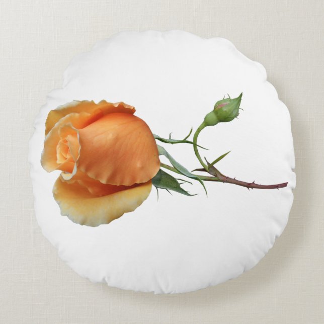 Almofada Redonda Corte de rosa solteiro (Frente)