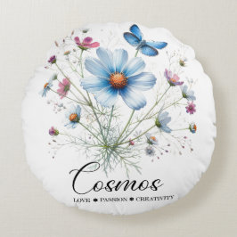 Almofada Redonda Cosmic Nest • October Birth Flower Round Pillow 