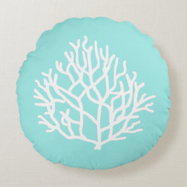Almofada Redonda Costa do Travesseiro decorativo de praia de Coral 