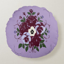 Almofada Redonda Coussins rond - Bouquet de Violettes