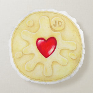 Almofada Redonda Coxim redondo do biscoito Jammy de Dodger