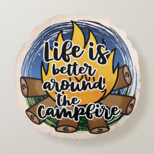 Almofada Redonda Cozy Campfire Vibes