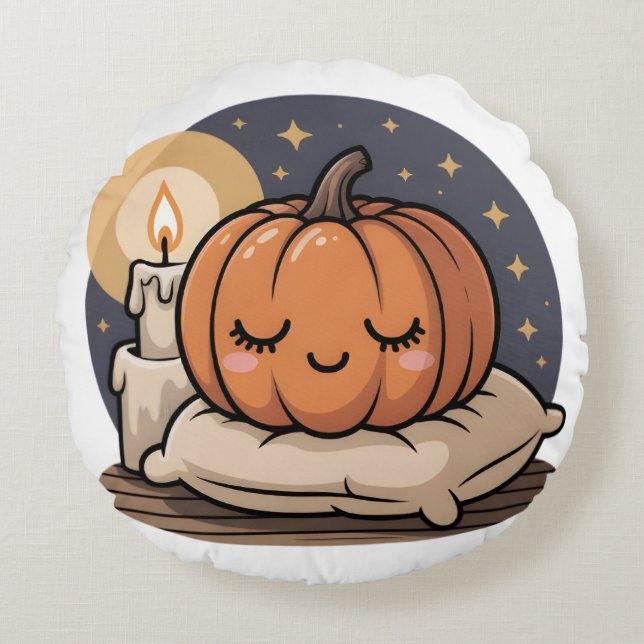 Almofada Redonda Cozy Pumpkin Dream Pillow (Frente)
