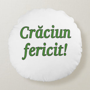 Almofada Redonda Crăciun fericit! Feliz Natal para o fgf romeno