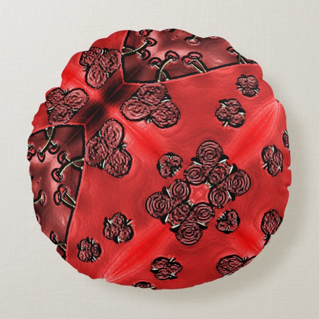 Almofada Redonda Cranberry Bazaar  (Frente)