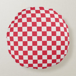 Almofada Redonda Cranberry fizz checkerboard pattern