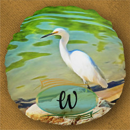 Almofada Redonda Crane No Rio Mismaloya 0335