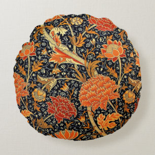 Almofada Redonda Cray, um belo design de colheita William Morris