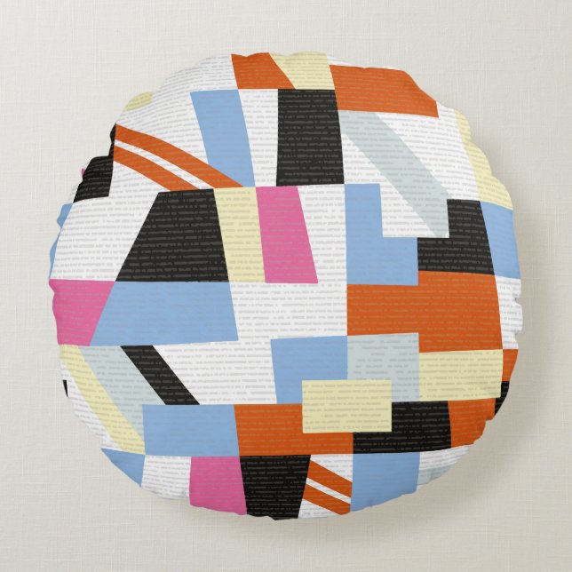 Almofada Redonda Creative geometric shapes, length pattern design (Frente)