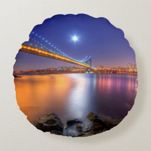 Almofada Redonda Crepúsculo, George Washington BridgePalisades, NJ