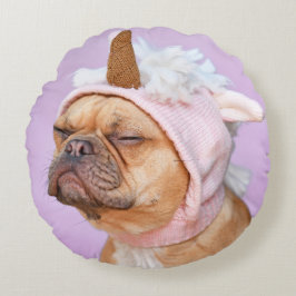 Almofada Redonda Crie Seu Próprio Pet Duas Fotos Personalizadas