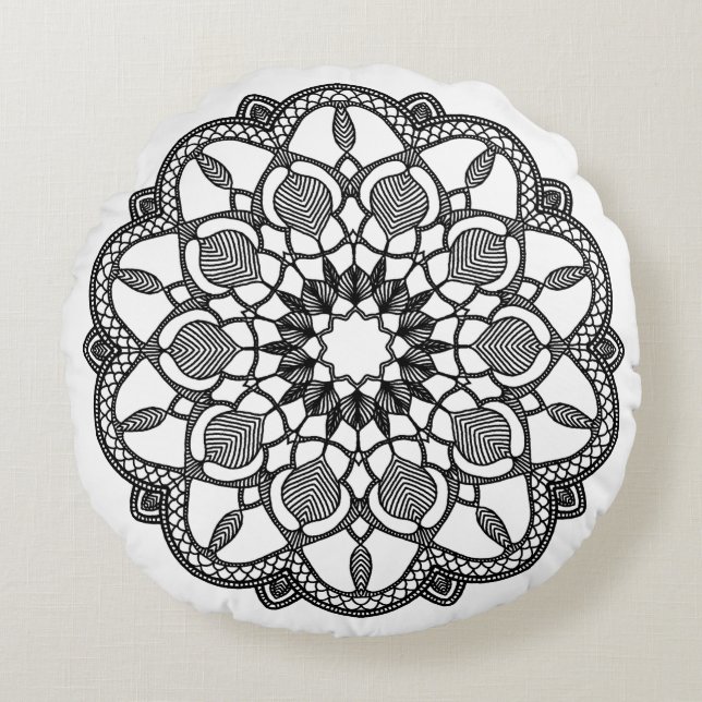 Almofada Redonda Crie Seu Próprio Simples Personalizado (40 cm) (Frente)