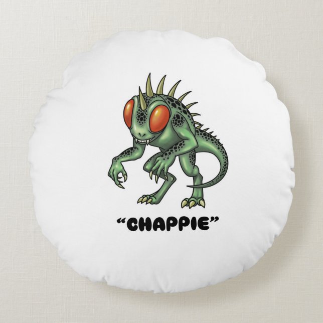 Almofada Redonda Criptide Chupacabra "Chappie" (Frente)