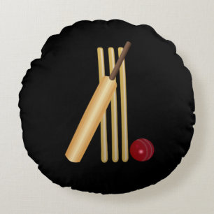 Almofada Redonda Críquete - Wicket, Bat and Ball