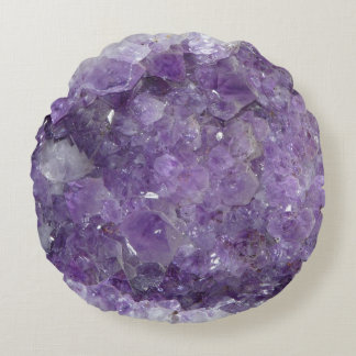 Almofada Redonda Cristais curas Amethyst roxos bonitos