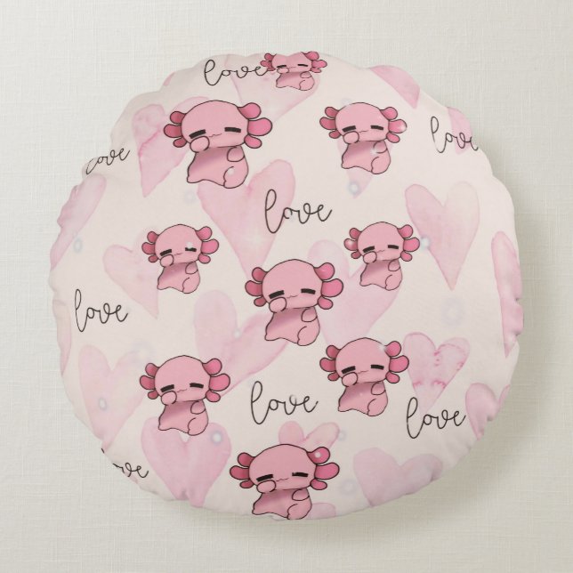 Almofada Redonda Cristmas axolotl (Frente)