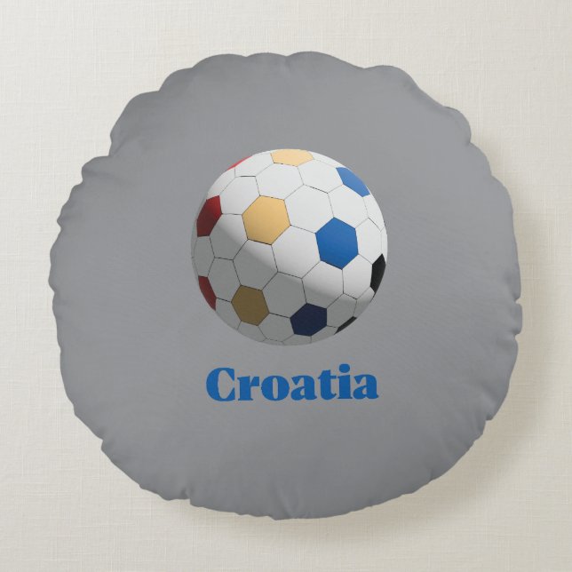 Almofada Redonda Croatia Soccer (Frente)