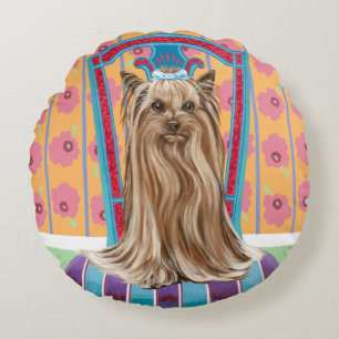 Almofada Redonda Crown Princess Yorkie