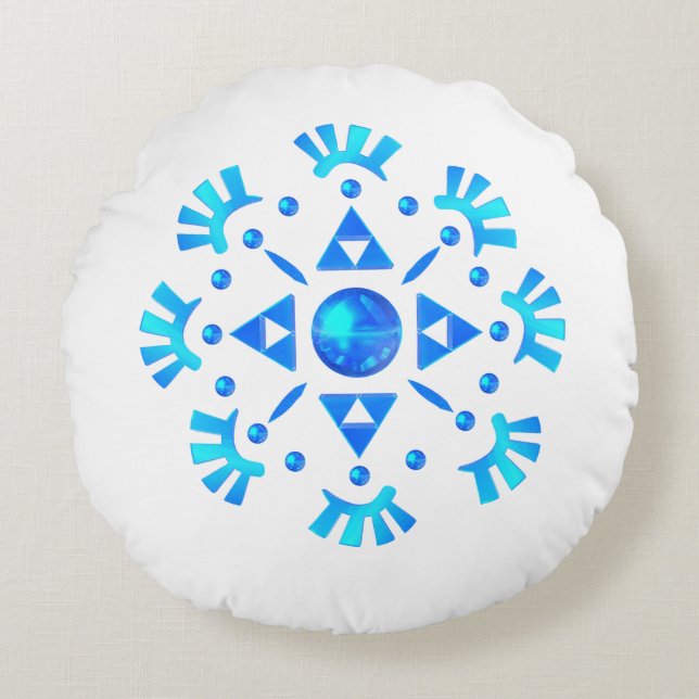 Almofada Redonda Crystal Snowflake (Frente)