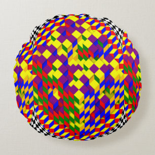 Almofada Redonda Cubo quebrado com sombra de Kenneth Yoncich