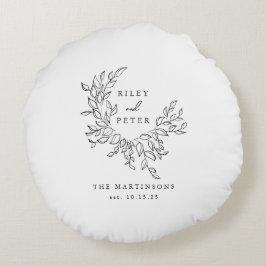 Almofada Redonda Cume de Casamento Elegante Lembrança Personalizada