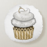 Almofada Redonda Cupcake Noivado doce<br><div class="desc">Arte original: Thedustyphoenix.com</div>