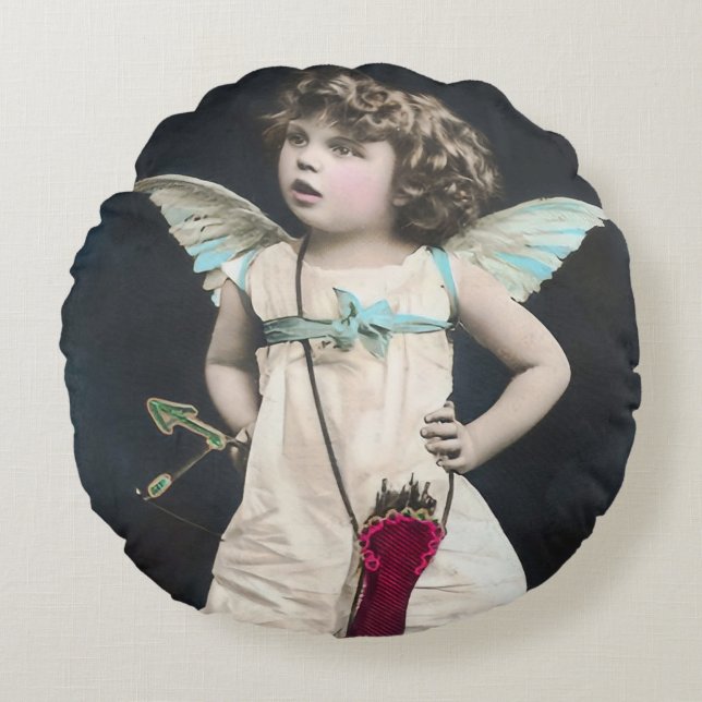 Almofada Redonda Cupido Zangado (Frente)