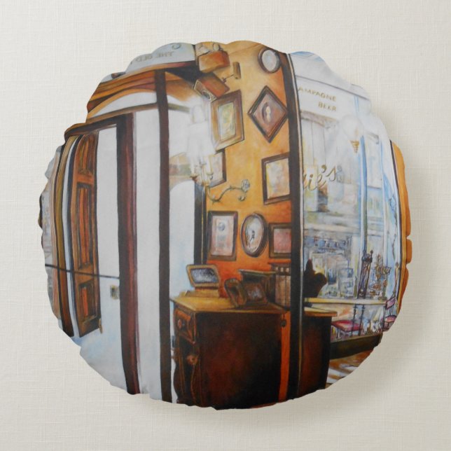 Almofada Redonda Curiosidade é a ferramenta do sábio (Frente)