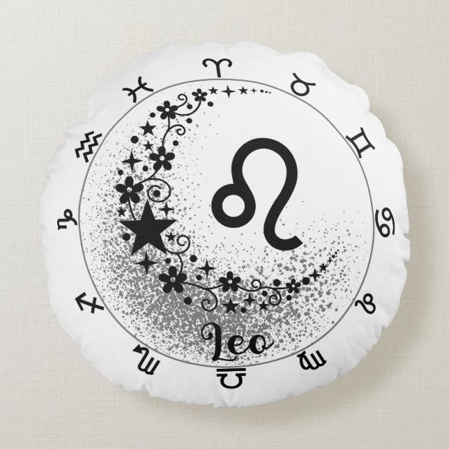 Almofada Redonda Cushion de conforto cósmico: Abraça seu Leão Inter (Frente)