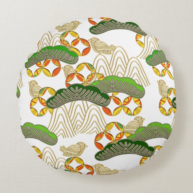 Almofada Redonda Cushion japonês Zabuton de 16" (Frente)