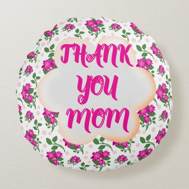 Almofada Redonda Custom and personalized floral pattern  (Frente)