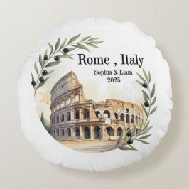 Almofada Redonda Custom Colosseum Wedding or Honeymoon Keepsake