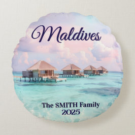 Almofada Redonda Custom Maldives Family Vacation